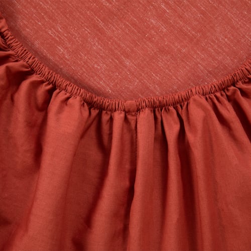 Drap-housse en coton 160 x 200 cm rouge bordeaux JANBU 