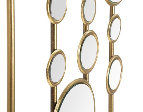 Pannello decorativo 3D in metallo dorato e specchio cm 35,5x1,5x90 SMALL  MIRRORS