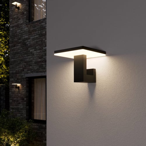 Applique LED da esterno in alluminio bianco biemissione 4000K 10x10cm. Alfa