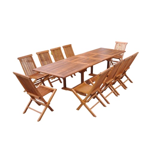 Set tavolo da giardino 300/200x100 cm e 6 sedie alluminio bianco OSAKA