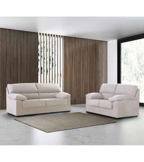 Funda sofá 2 plazas antimanchas con lazos gris oscuro 140 - 180cm EYSA