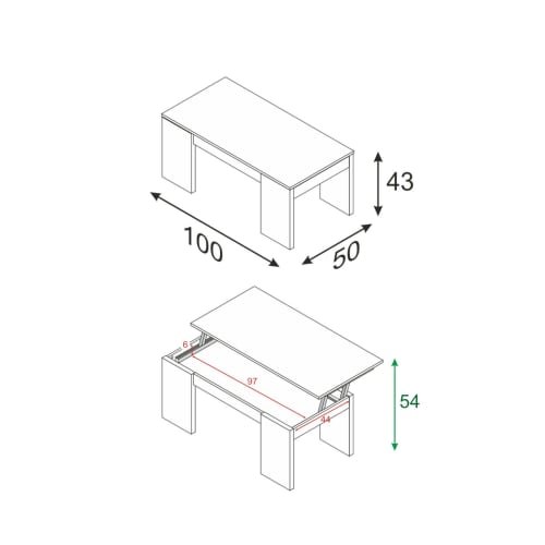 Tavolino da salotto effetto legno rovere DGOLLIN