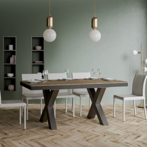 Tavolo da pranzo allungabile cm 90 x 160/240 x 76 in metallo bianco VENUS