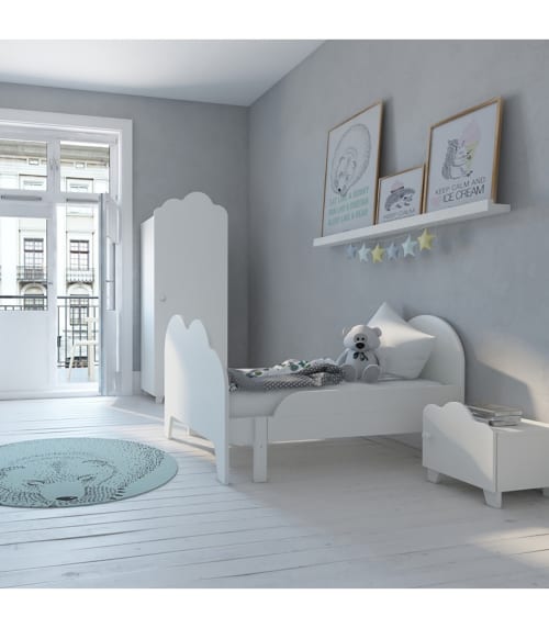 Cama nido con arrastre MDF blanco 90x200 cm TIMÓN