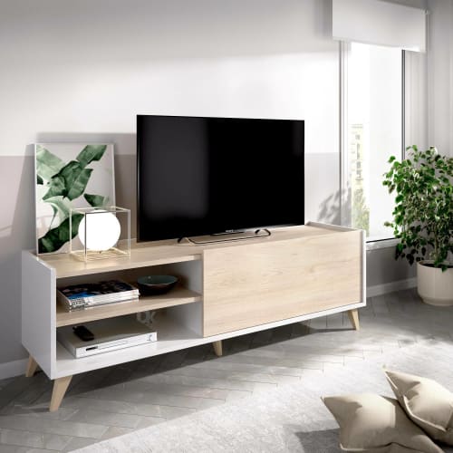 Mobile porta TV effetto legno rovere nodi DACERBI