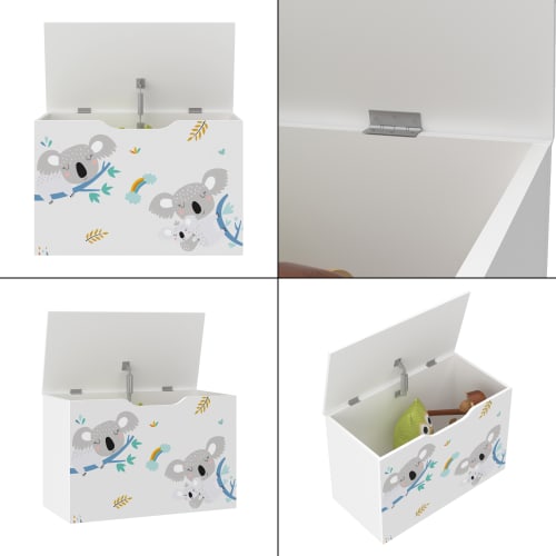 Korb-Box / Aufbewahrung /Spielzeugskiste im Rattan-Style in weiß 60cm mit  Pompom
