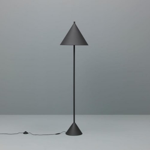 Lampada da terra moderna in acciao nera 158x75x35 cm Salotto