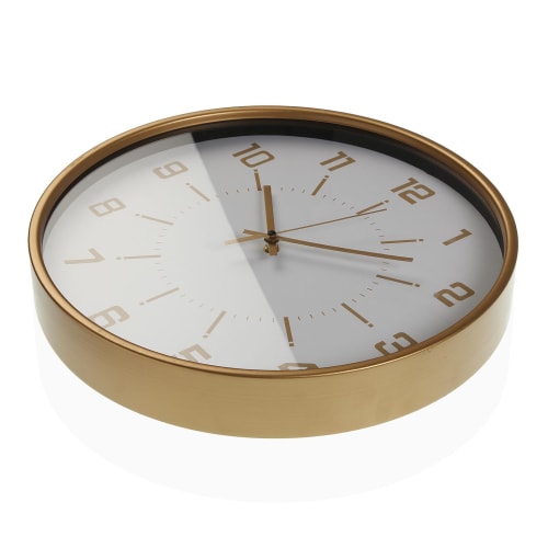 Reloj de pared estilo vintage en metal blanco Byron