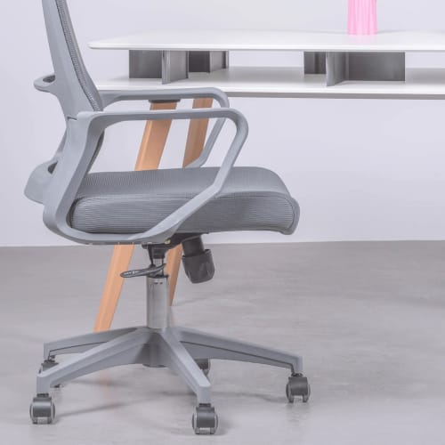 Sedia da ufficio ergonomica con ruote in grigio, grigio scuro MESH