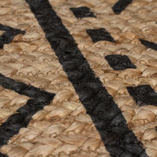 SUNNY JUTE - Tapis en jute tressé main, lignes naturel 160x230