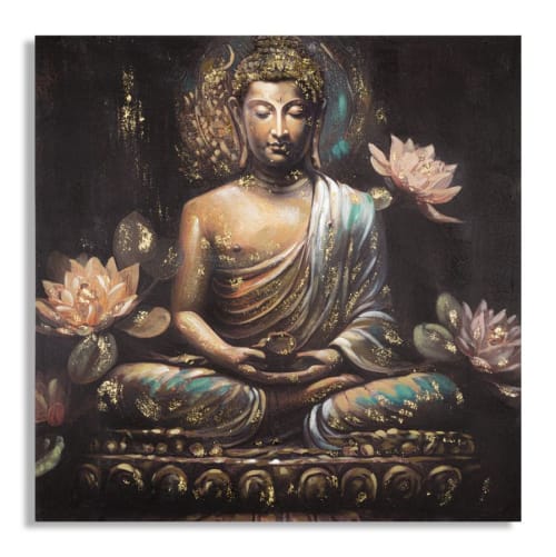 Dipinto su tela multicolore Buddha cm 100x3x100 BUDDHA