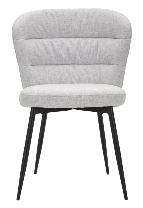 Set di 2 sedie in tessuto grigie e gambe in metallo cm 58x60,5x85 LOSANNA