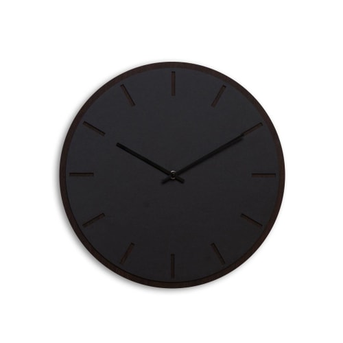 Horloge murale lumineuse en métal noir D.121cm Duke