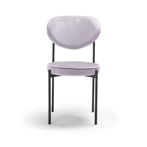 Setdi 2 sedie di design in velluto grigie LIEGI CLASSIC