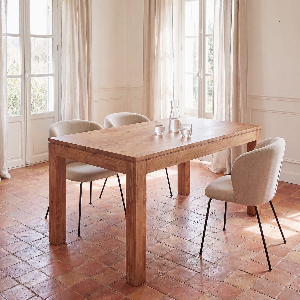 Table à manger en bois de sheesham massif, L160 cm