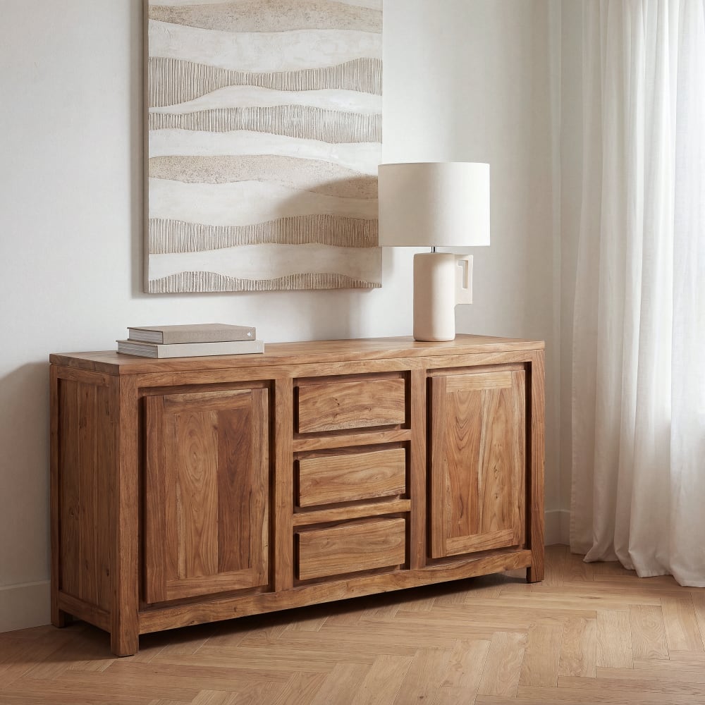 Buffet en bois de sheesham massif, L160 cm