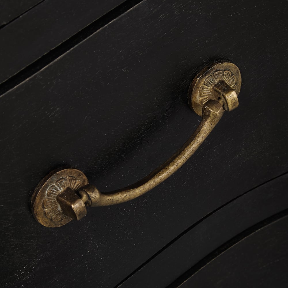 Commode en bois d'acacia et manguier noire, L110 cm — vue 3