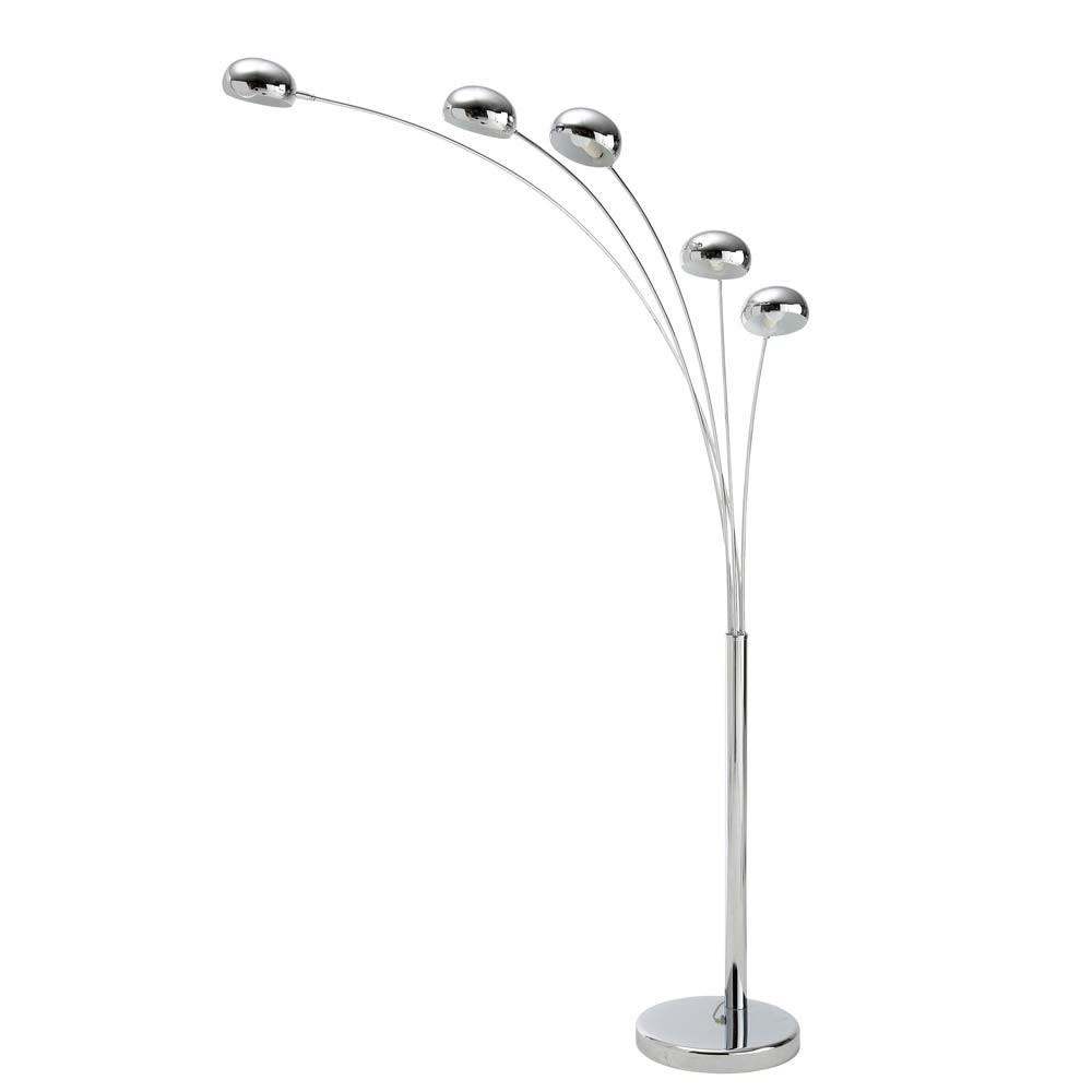 Lampada da terra 5 bracci in metallo cromato alt.198 cm - Maisons