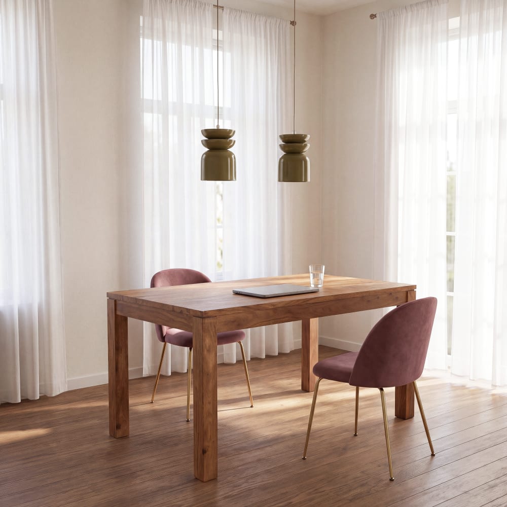 Table à manger en bois de sheesham massif, L130 cm