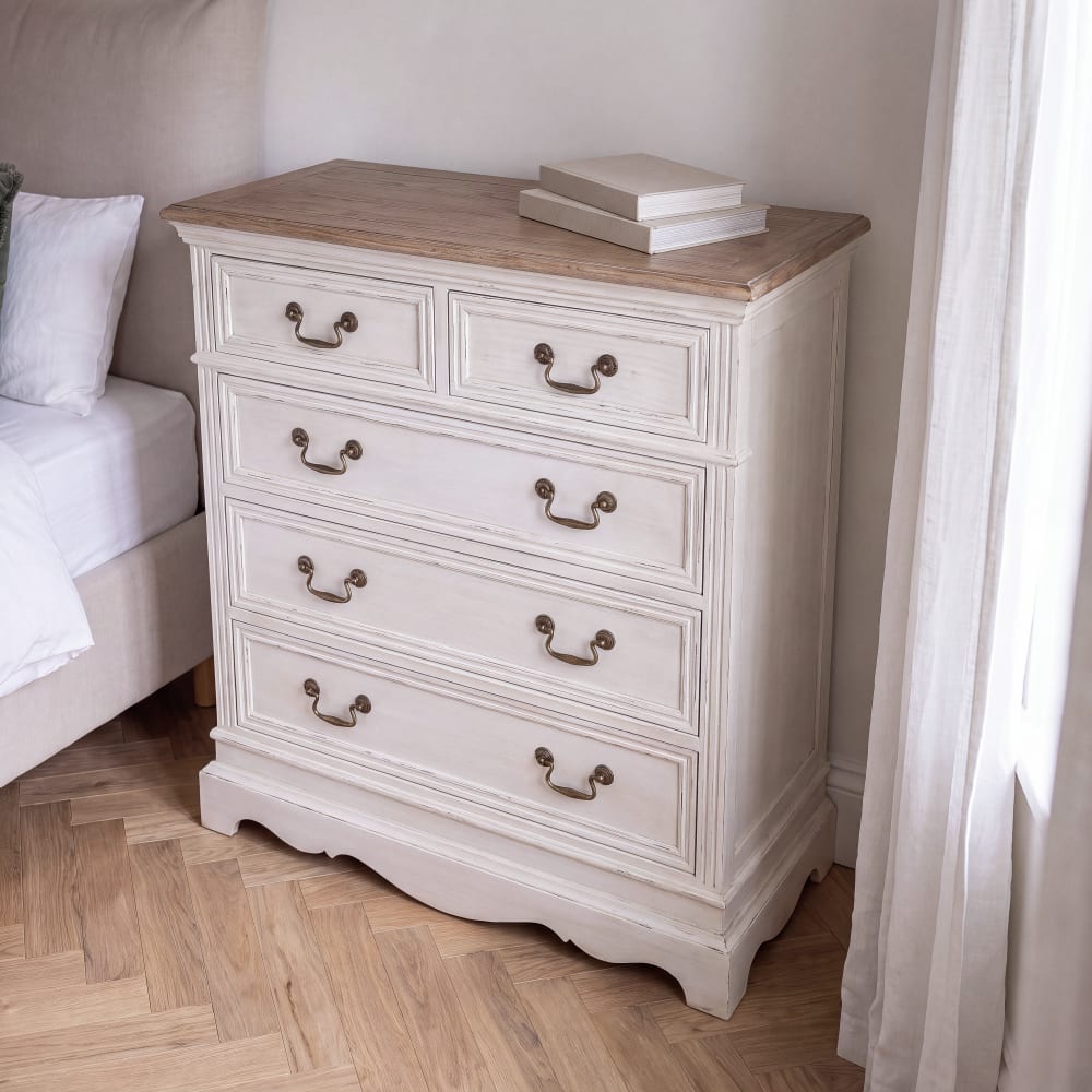 Commode haute beige crème, L86 cm Commode haute beige crème, L86 cm