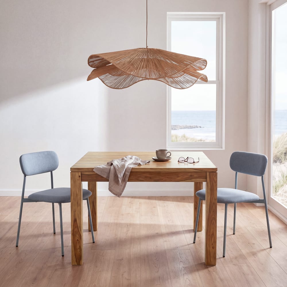 Table à manger carrée en bois de sheesham massif, L140 cm