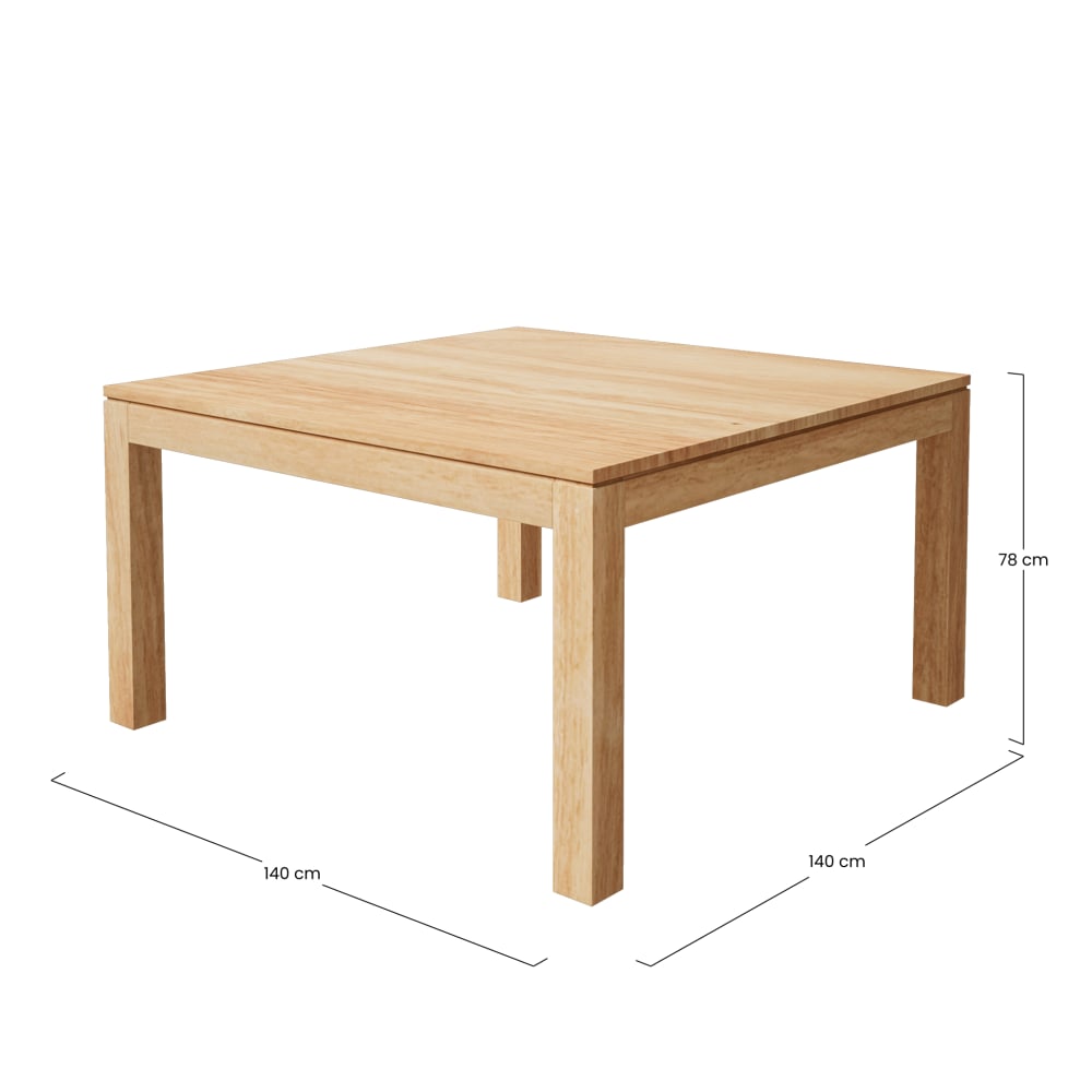 Table à manger carrée en bois de sheesham massif, L140 cm — vue 4