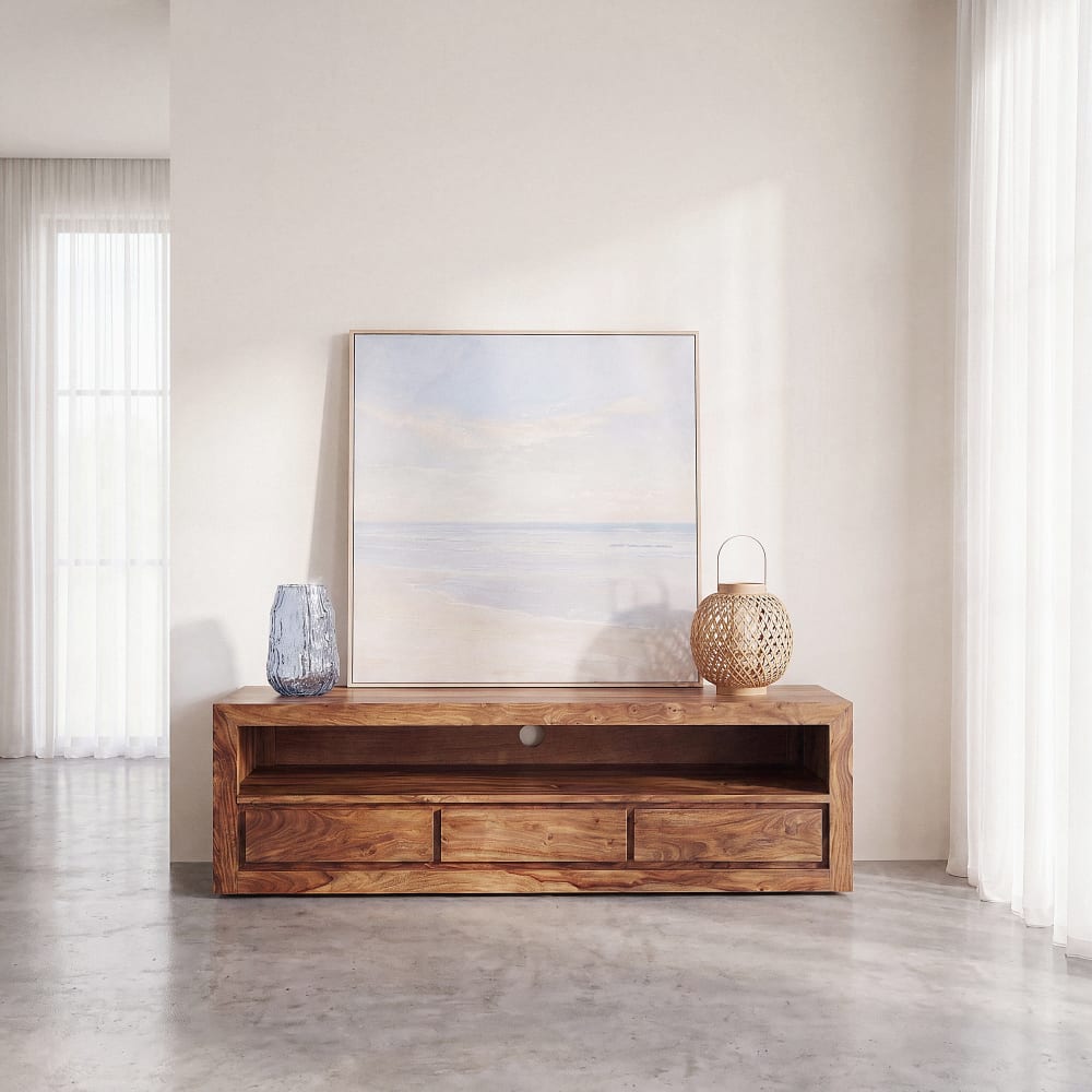 mueble tv de sheesham macizo de 160 cm