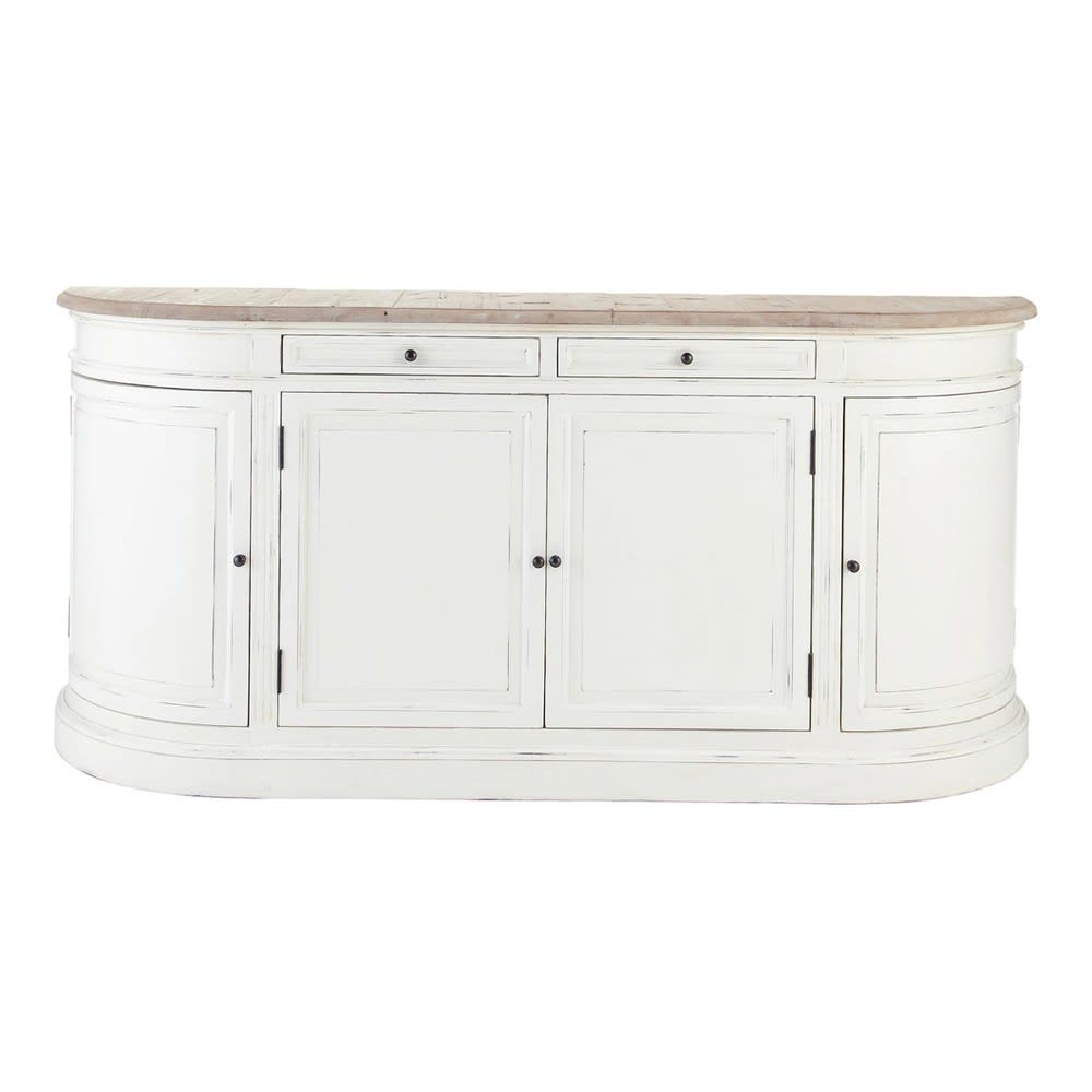 Madia 4 ante 2 cassetti color avorio in betulla 190 cm - Maisons