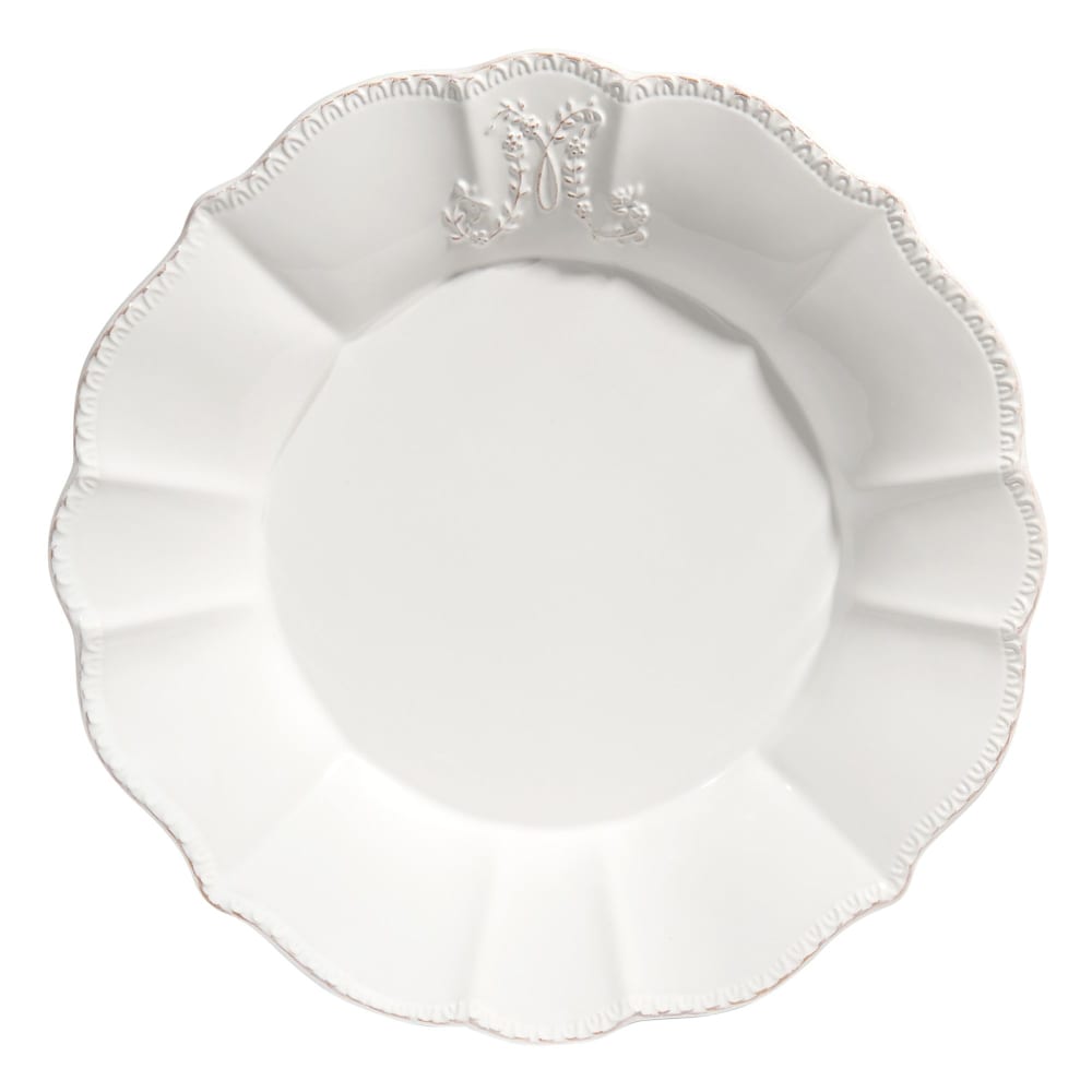 Wit plat bord van aardewerk - Maisons Du Monde
