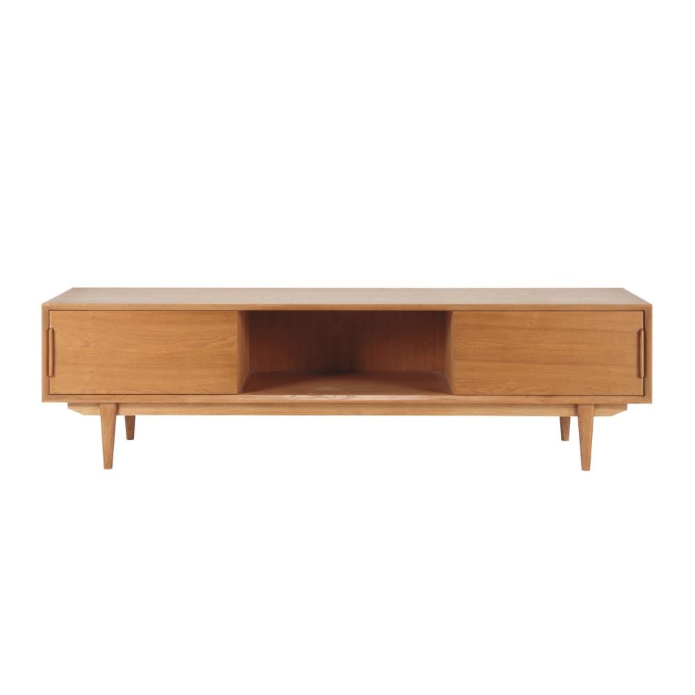 Meuble TV placage chêne, L160 cm — vue 3