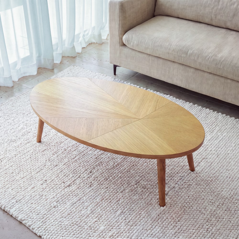 Table basse en bois de chêne et placage chêne, L120 cm Table basse en bois de chêne et placage chêne, L120 cm