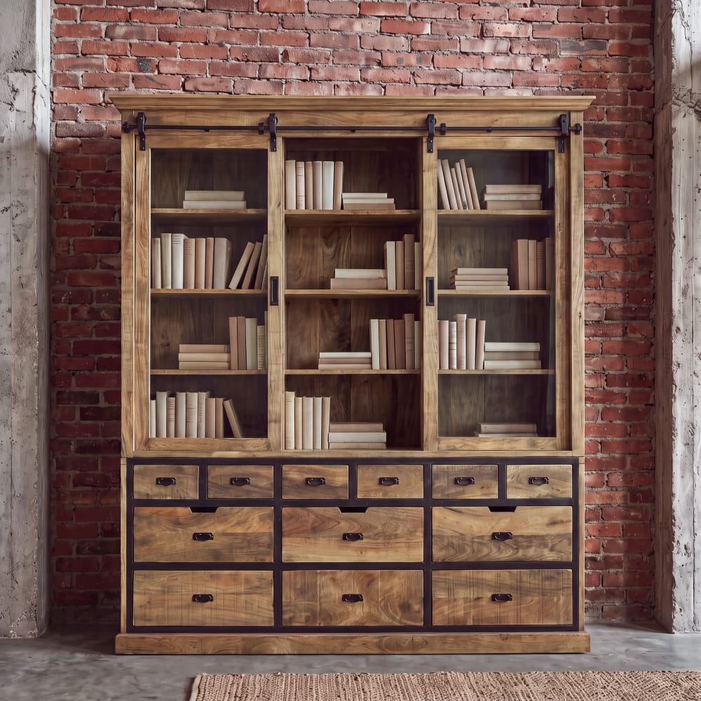 Vaisselier en bois de manguier massif, L93 cm Vaisselier en bois de manguier massif, L93 cm