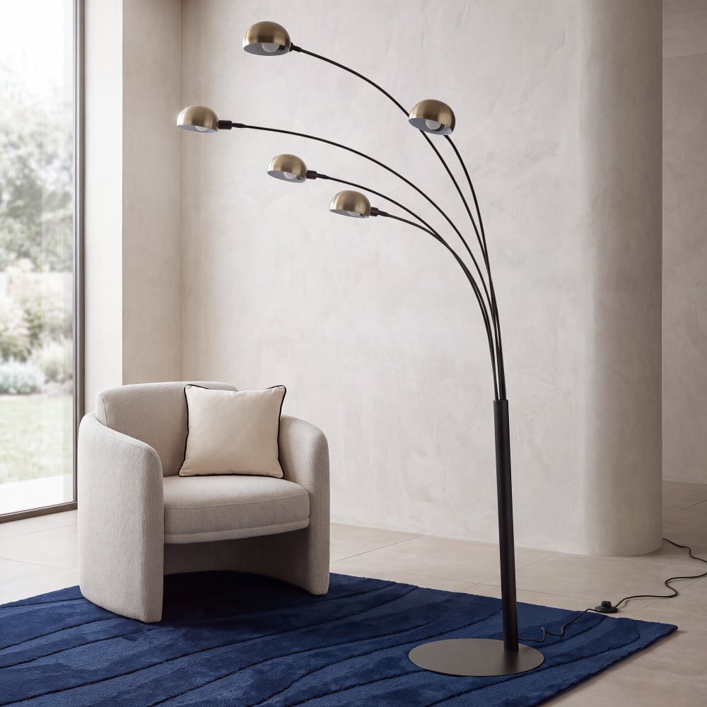 Lampadaire en métal noir et bronze H198 Lampadaire en métal noir et bronze H198