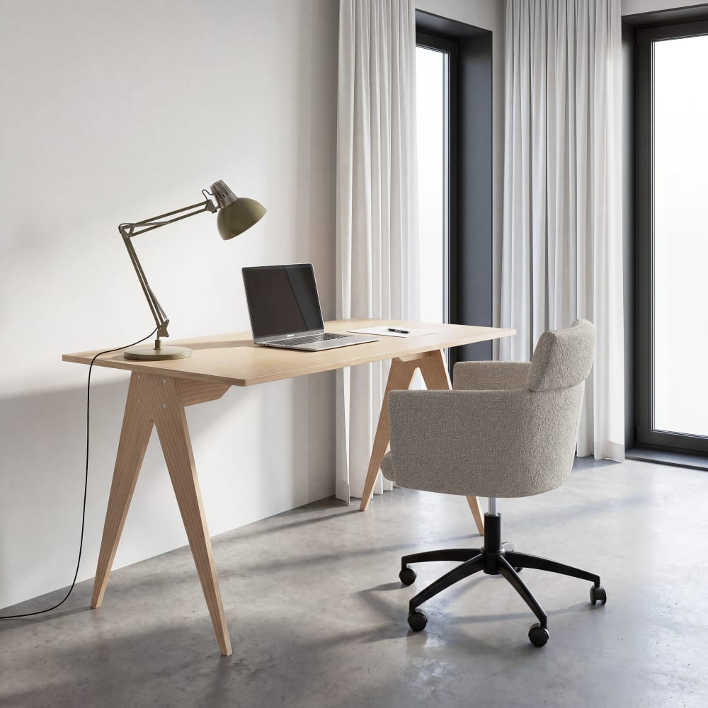 Bureau professionnel en bois de chêne et placage chêne, L140 cm