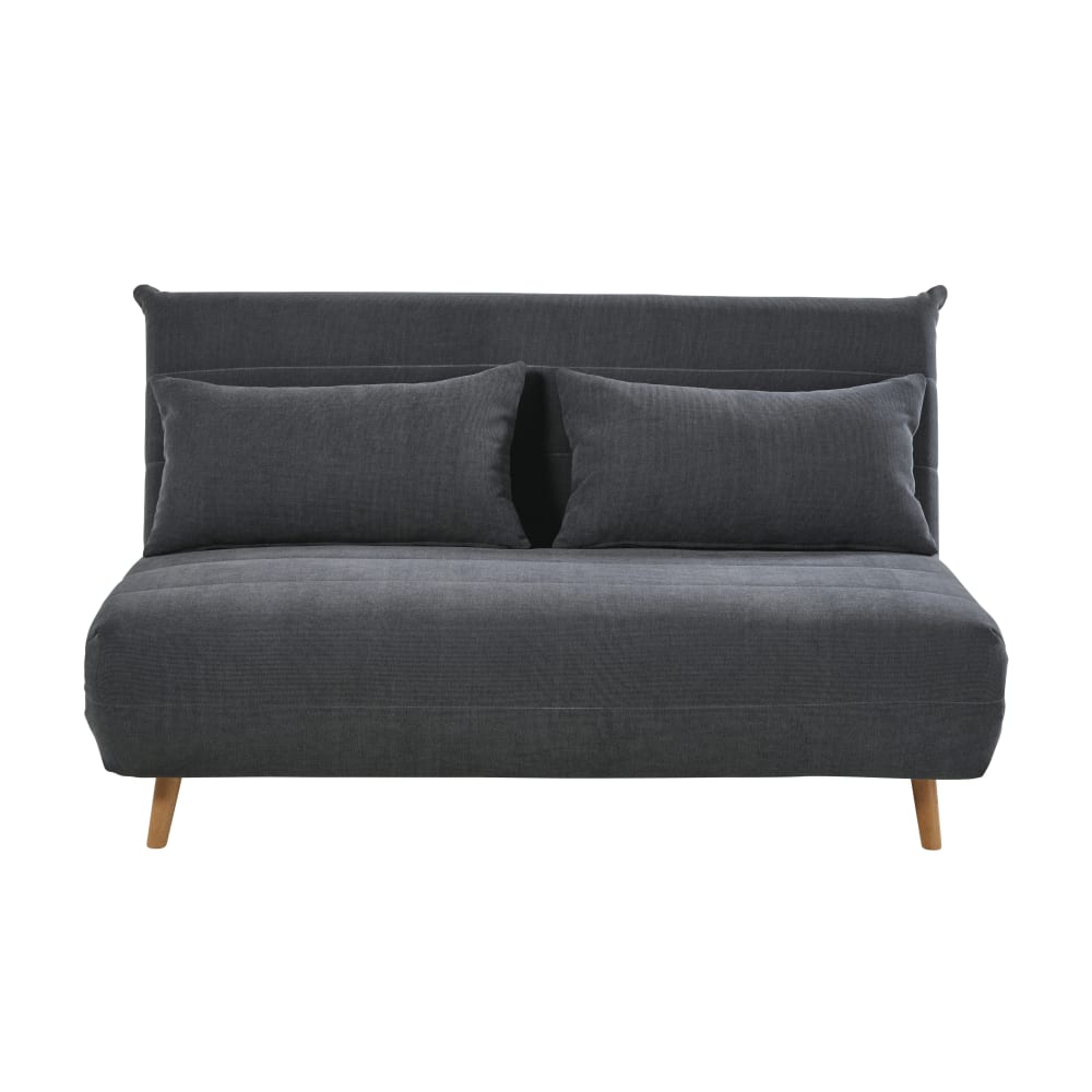 Canapé clic-clac 2 places gris anthracite — vue 3