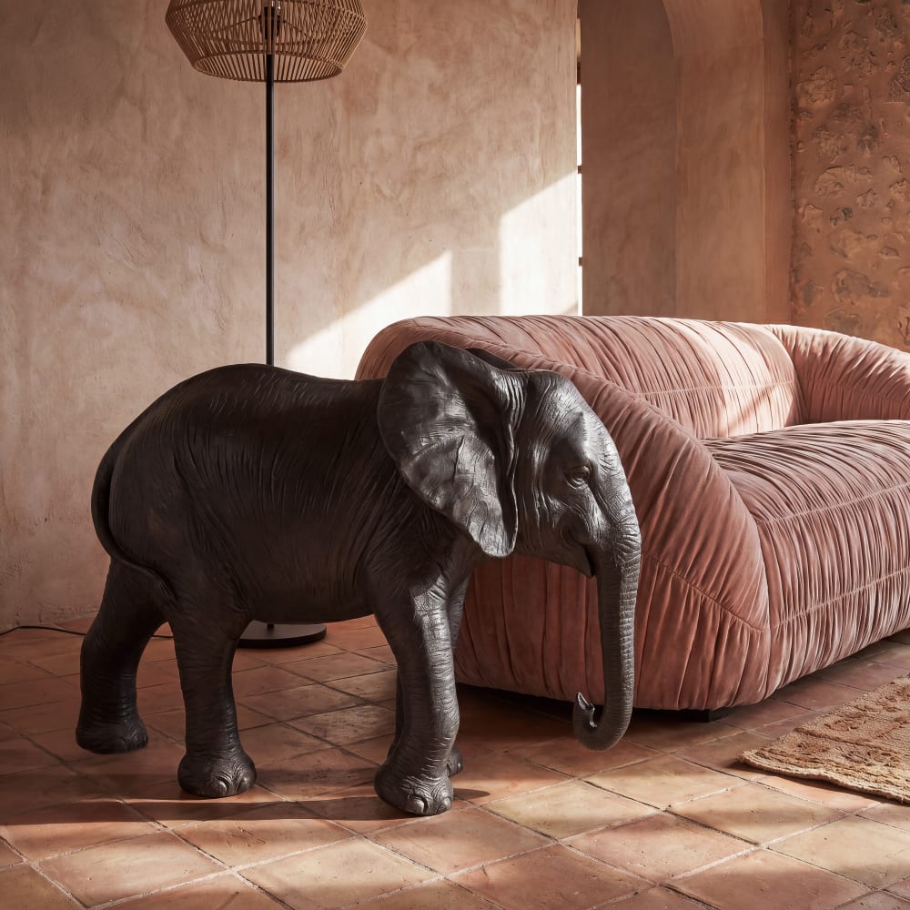 Statue éléphant noire mate H72 — Beyit