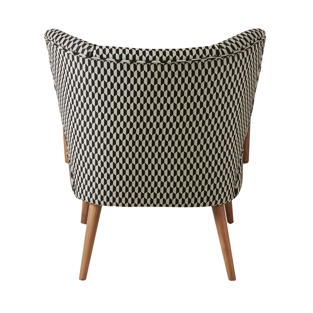 Fauteuil à motifs graphiques noirs et blancs — vue 4