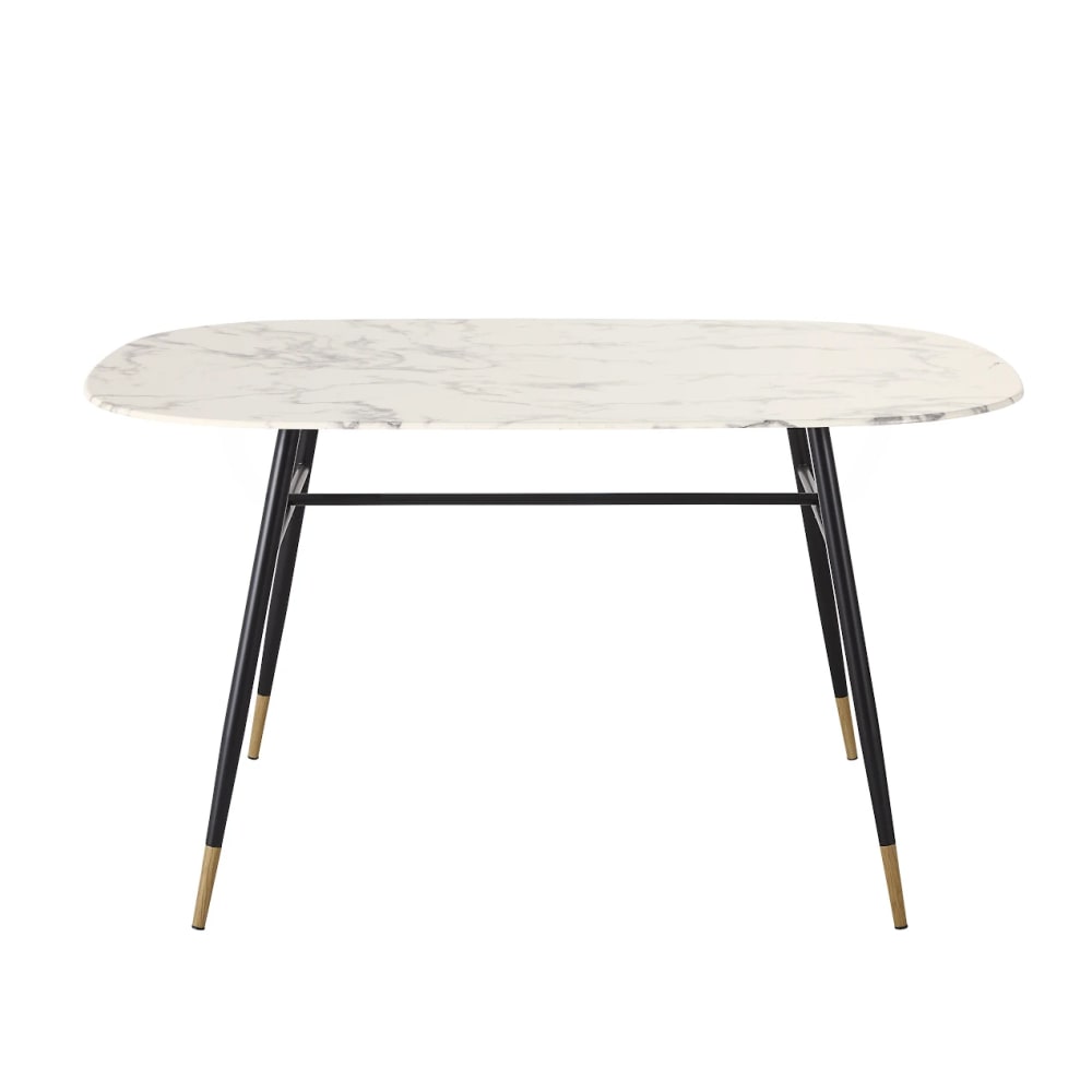 Table à manger en verre trempé effet marbre 4 personnes L140