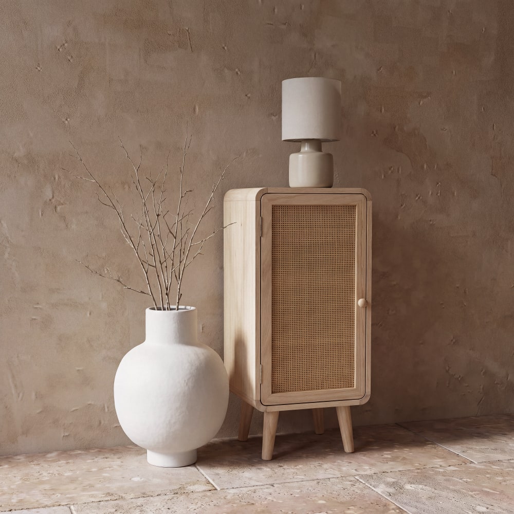 Petit meuble de rangement en cannage