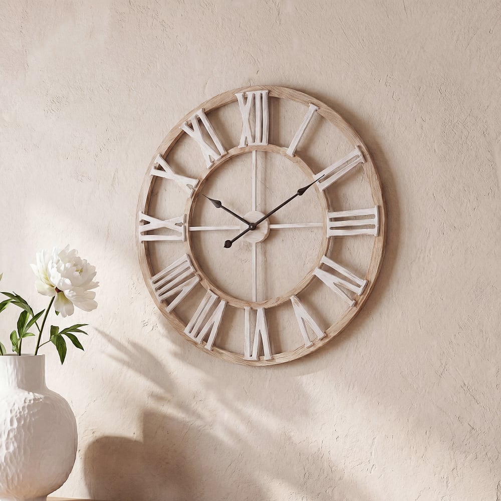 horloge murale beige