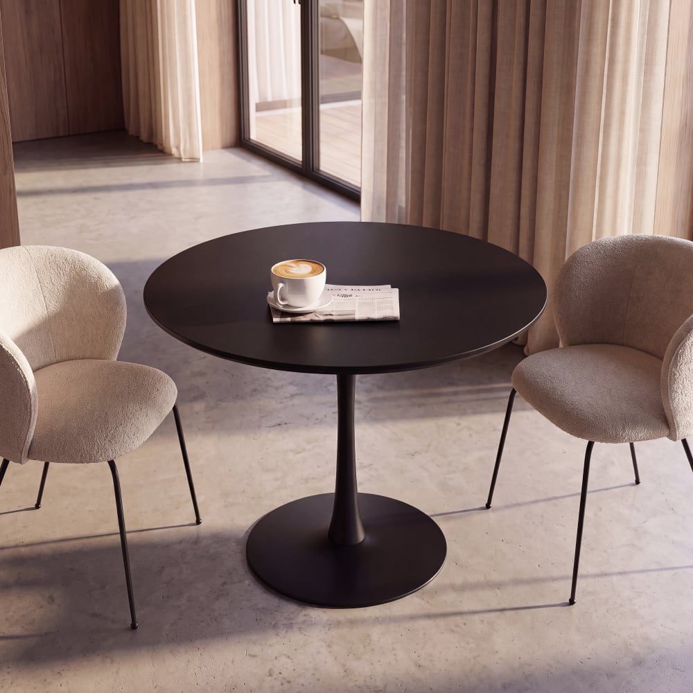 Table à manger 4/5 personnes noire D100
