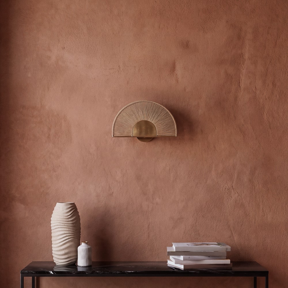 Applique en sisal et acier doré