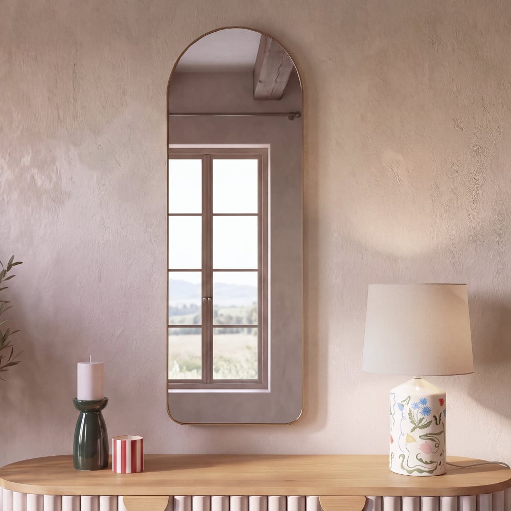 Miroir en aluminium doré, 40x120 cm