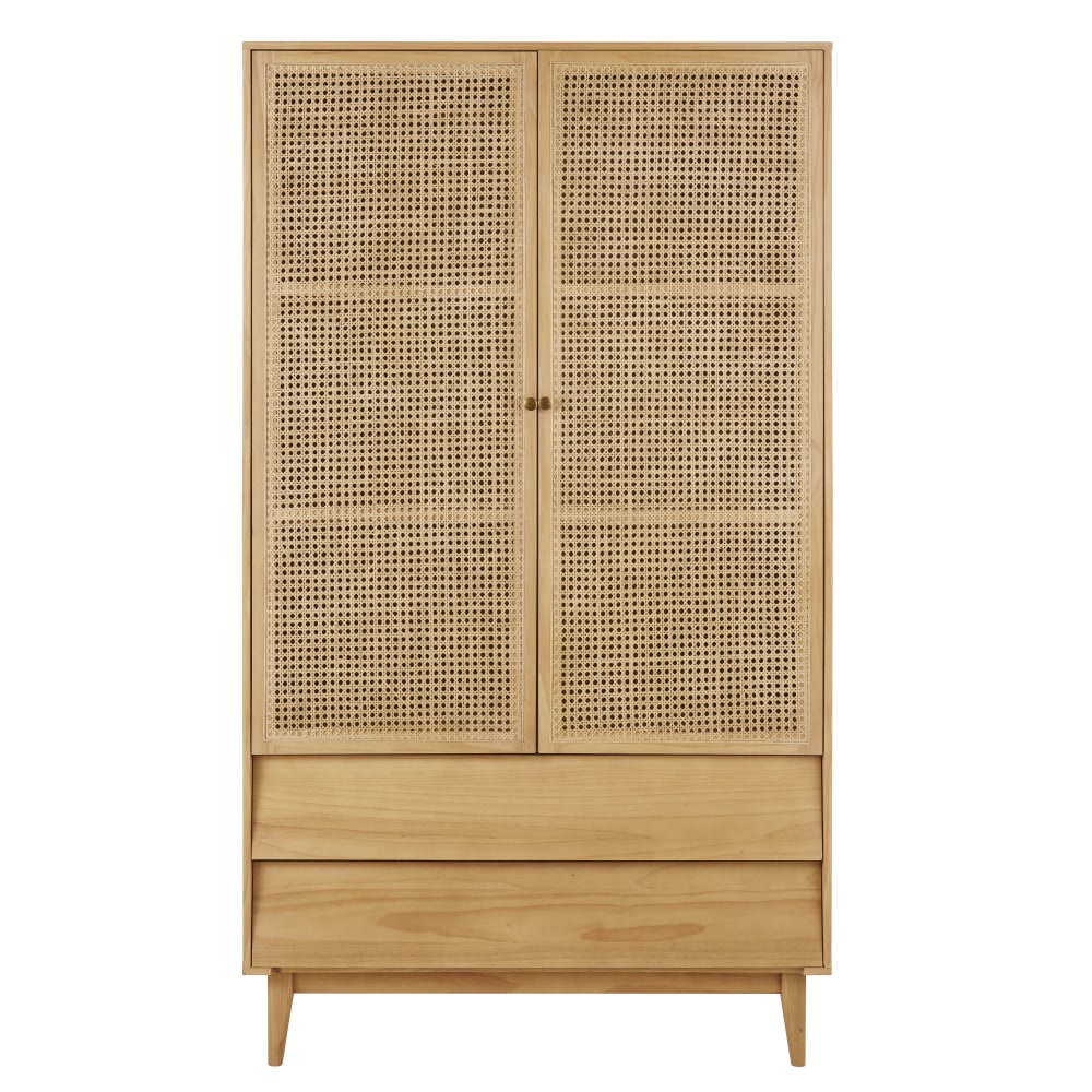 Armoire avec cannage en rotin, L105 cm
