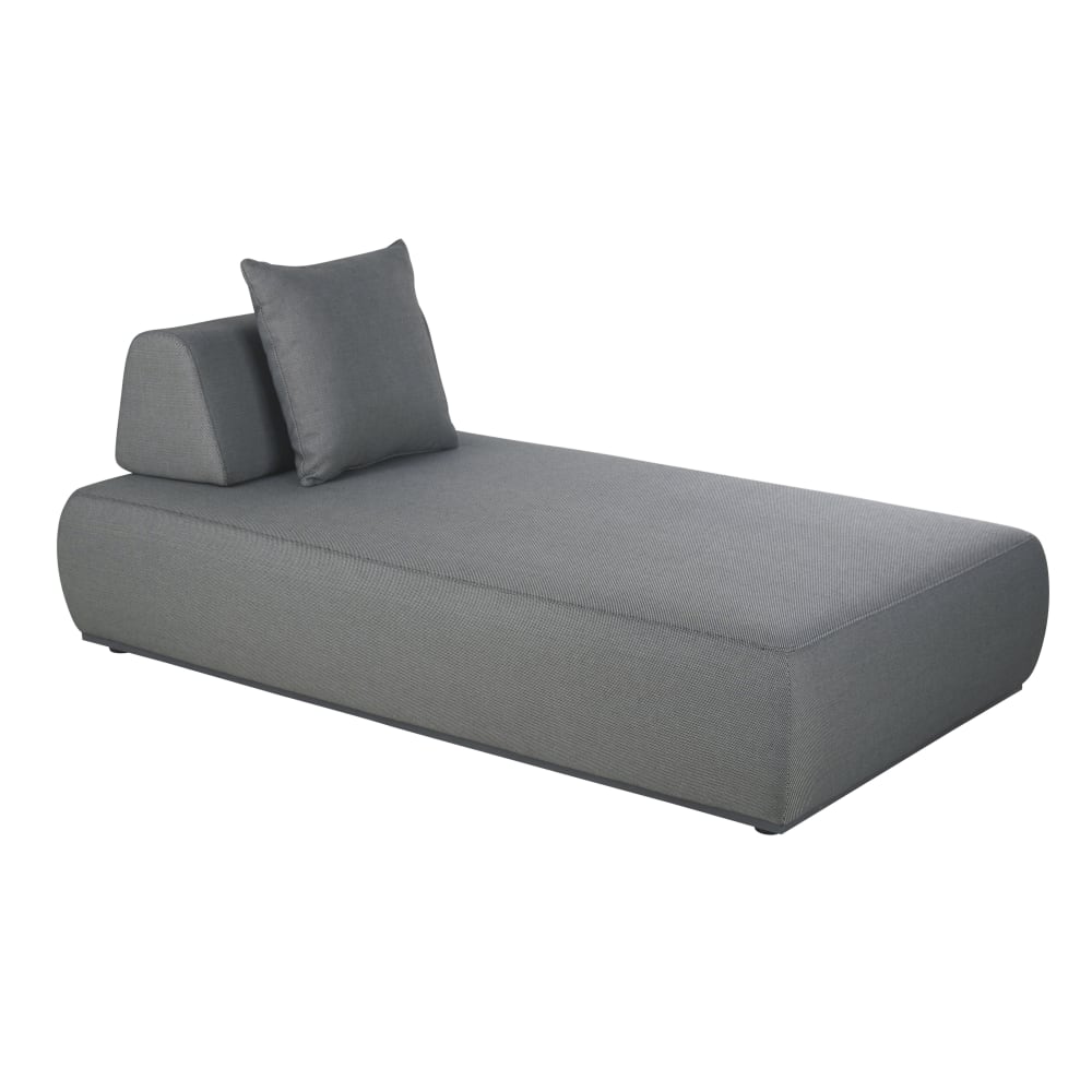 Garten-Chaiselongue aus anthrazitgrauer Polyolefinfaser - Maisons