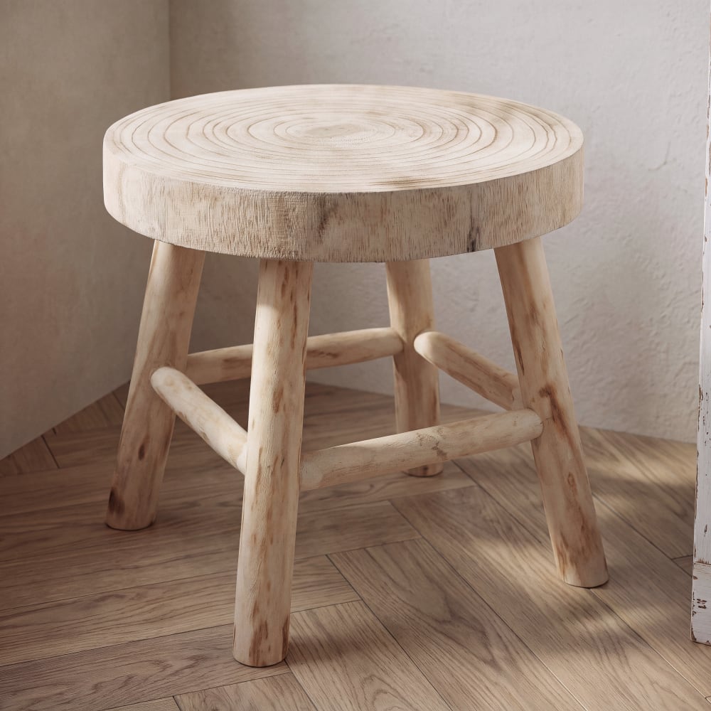 Petit tabouret en pauwlonia et peuplier Petit tabouret en pauwlonia et peuplier