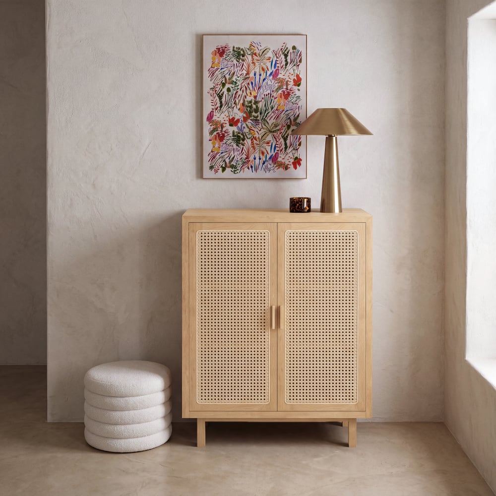 Buffet 2 portes cannage en rotin