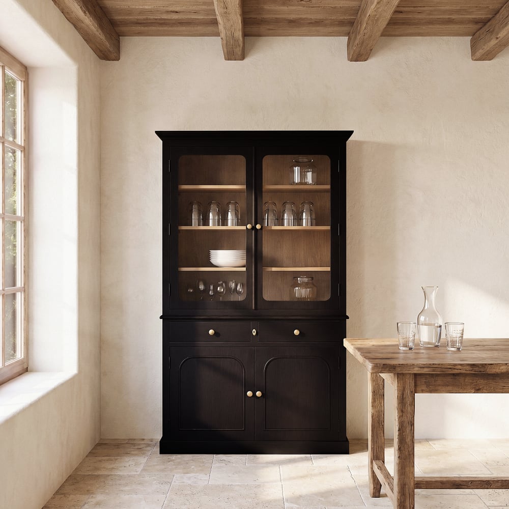 Vaisselier en bois de manguier noir, L120 cm