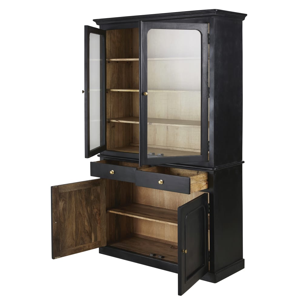 Vaisselier en bois de manguier noir, L120 cm — vue 4
