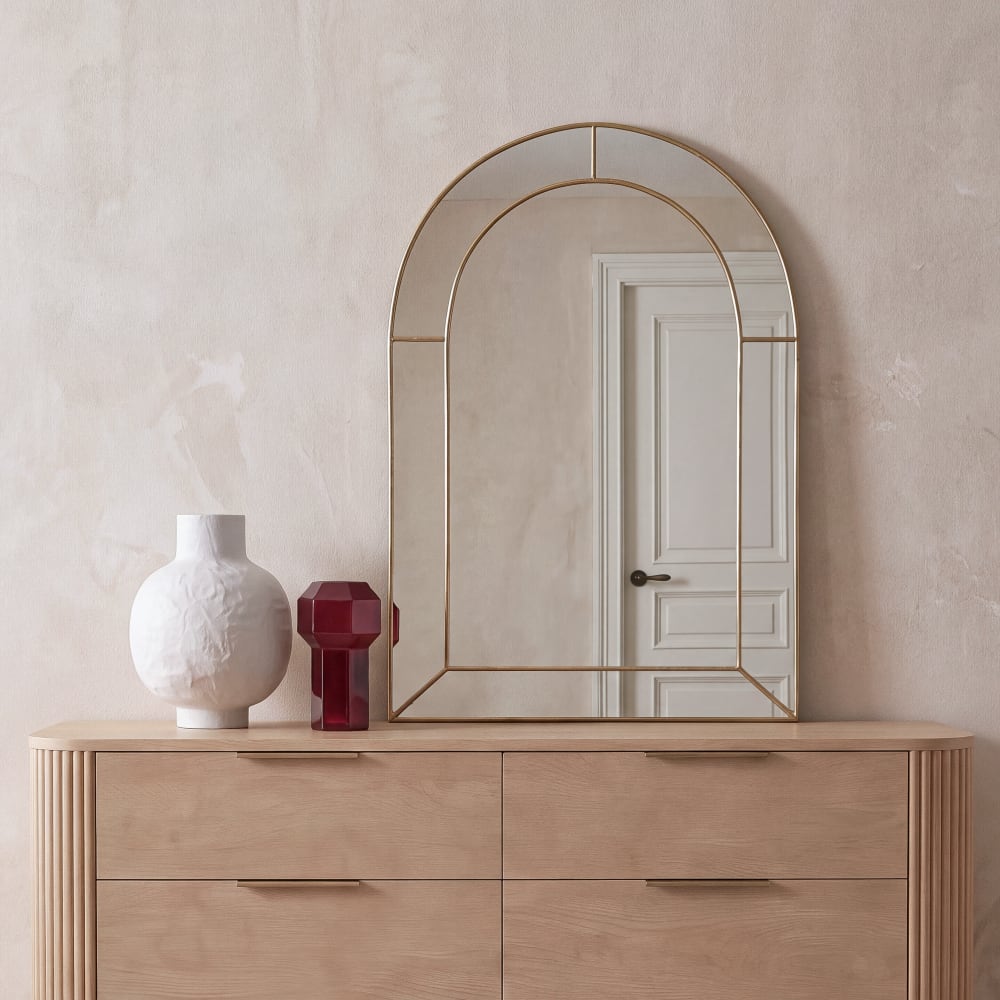 Miroir en aluminium doré, 70x100 cm